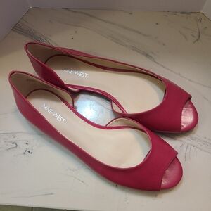 NWT Nine West Comfy Trendy  Summer Coquette Magenta/Pink Half Dorsey Flat Size 7